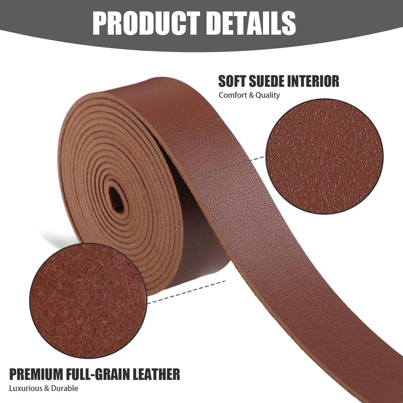 SilTriangle 363 Pcs Leather for Crafts Kit 140 Inches Leather Straps Flat with Wide 360 Rivets and 1 Double Rivet Tubular Setting Tool for DIY Bags Craft Repairs Decoration - Image 5